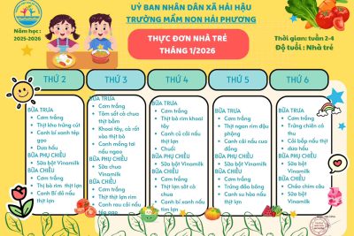 Thực đơn tháng 1/2026